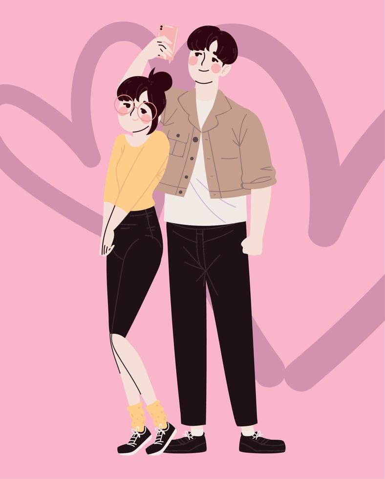 hombre y mujer corea vector