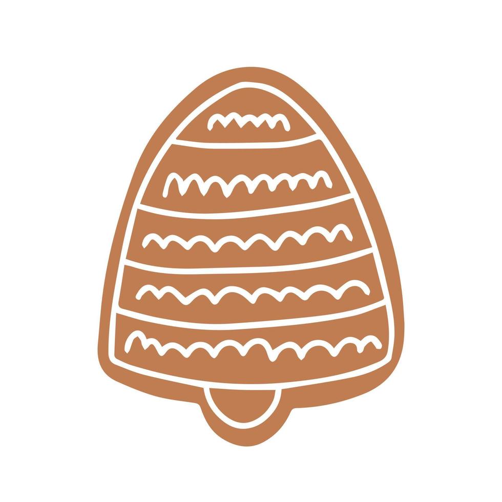 Vector ginger cookie bell shape illustration