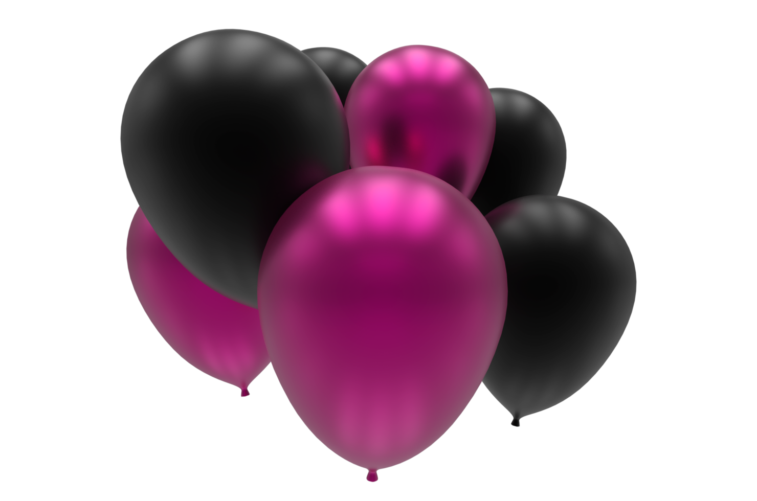 Balloons 3d render illustration for celebration or birthday party png