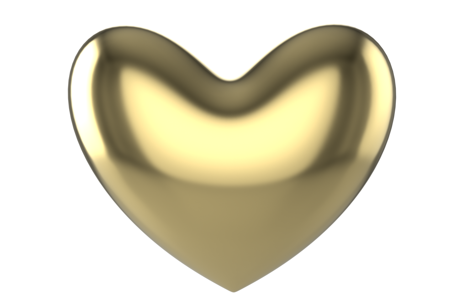 Realistic Golden heart. Isolated Transparent PNG. Valentines day greeting card background. 3D icon. Romantic 3d illustration png