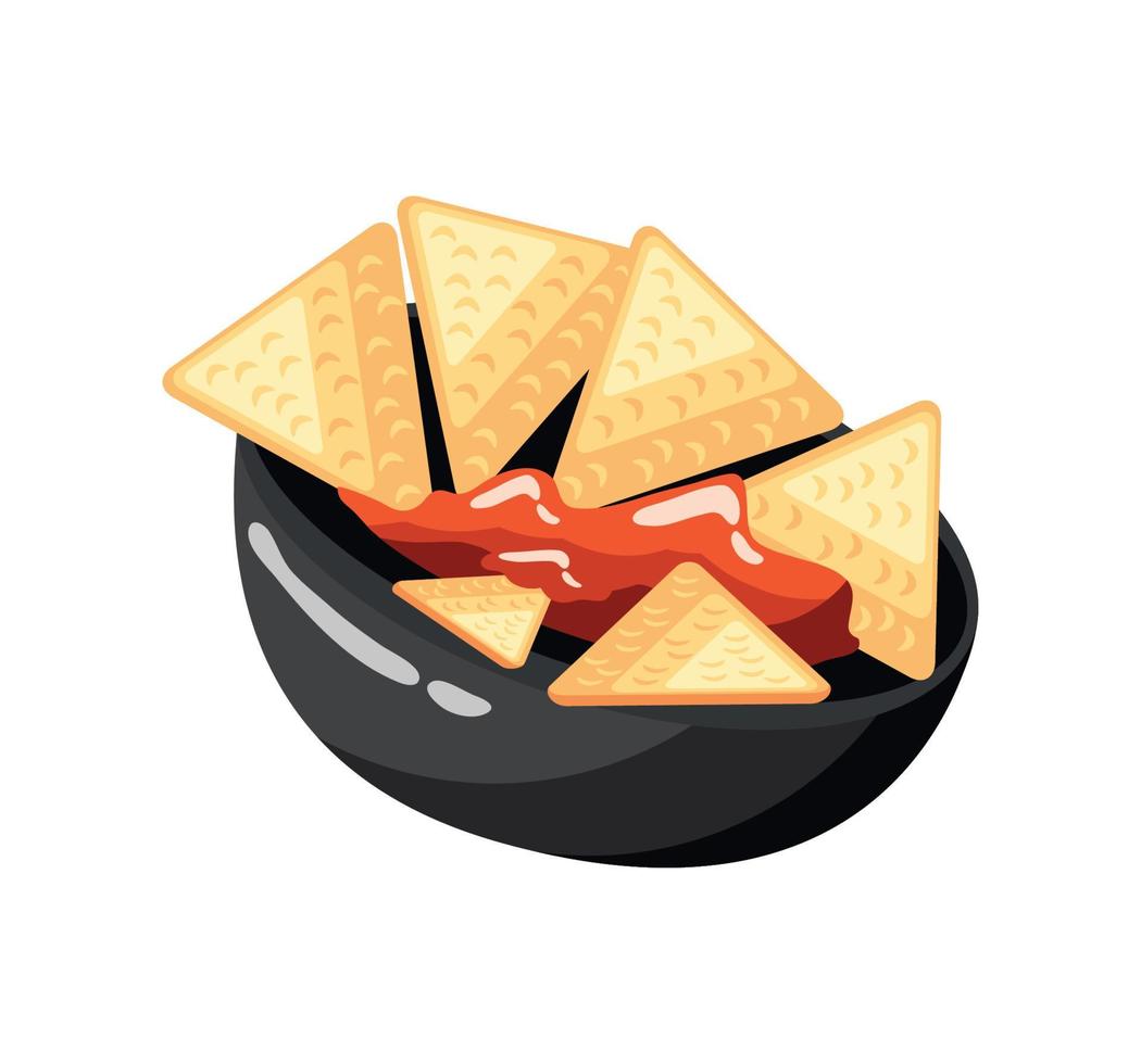 nachos comida mexicana vector