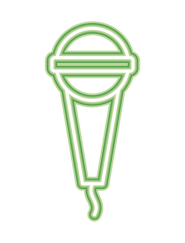 neon microphone icon vector