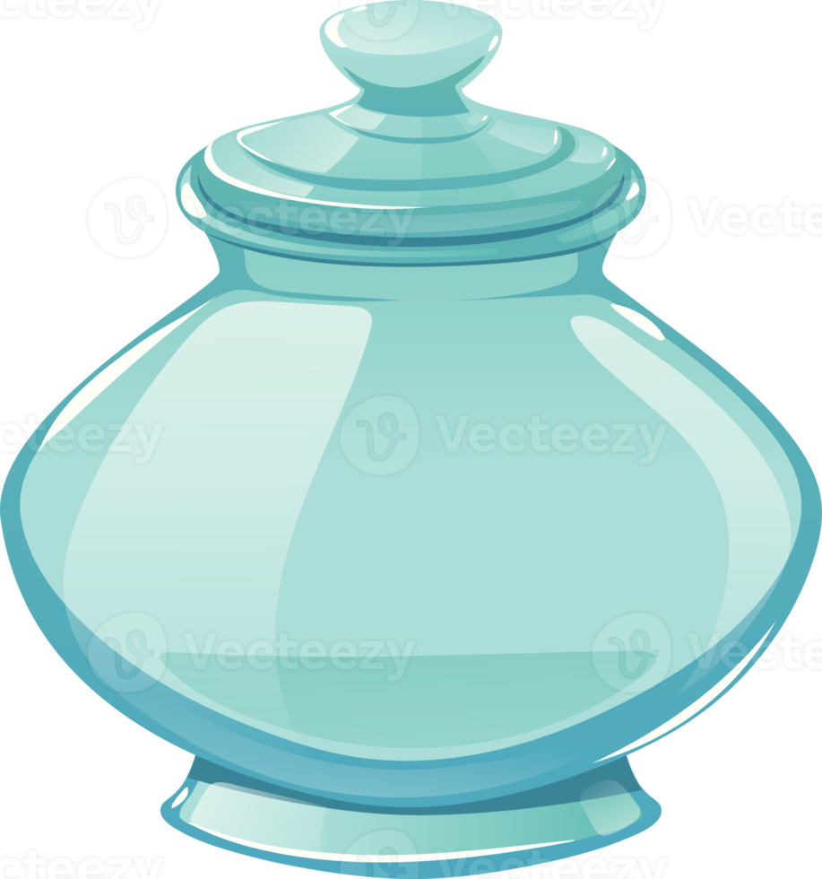 Transparent glass jar for products and decorations.. png