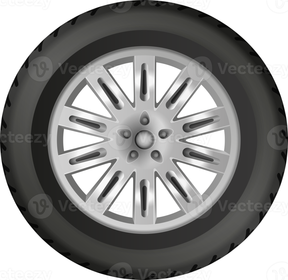 Black car wheel. 13829220 PNG