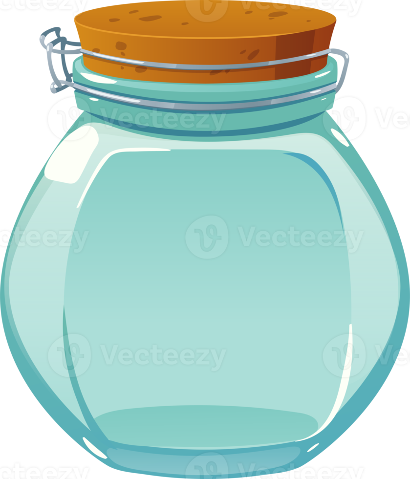 Transparent glass jar for products and decorations.. png