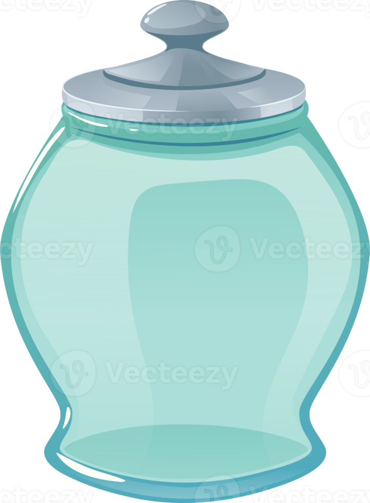 Transparent glass jar for products and decorations.. png
