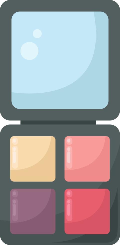 Paleta de colores de maquillaje, ilustración, vector sobre fondo blanco.