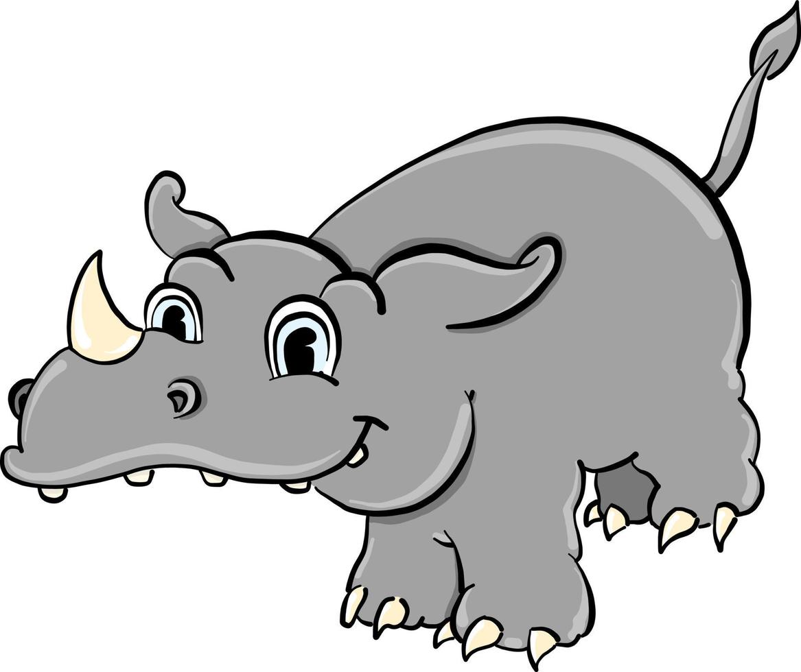 Rhino, illustration, vector on white background
