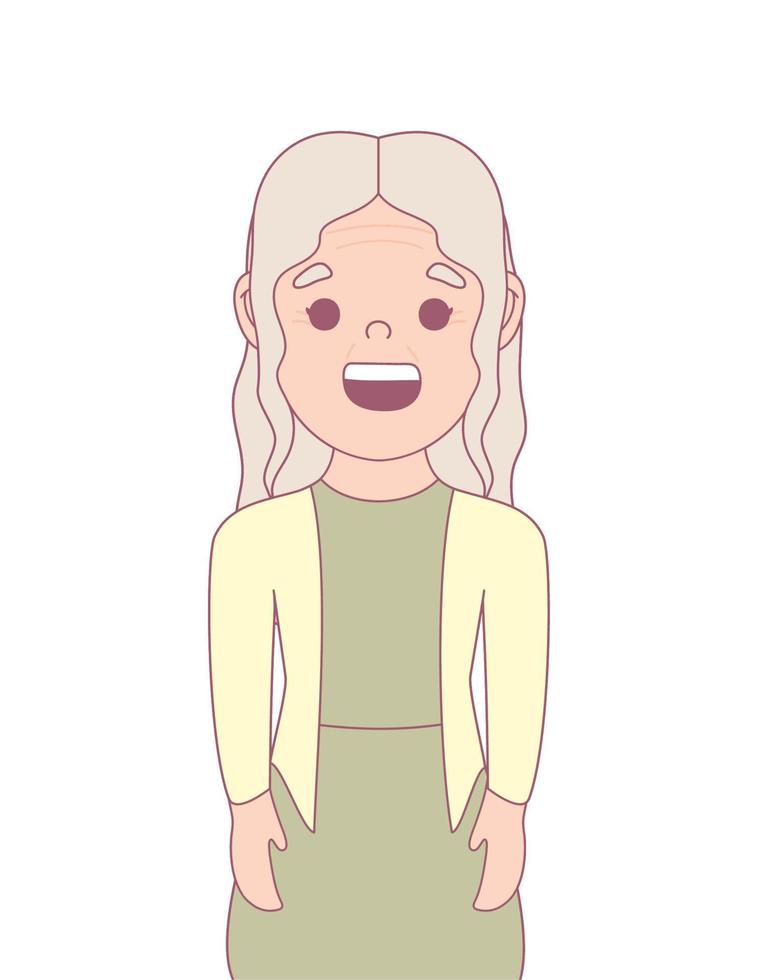 old woman cartoon vector