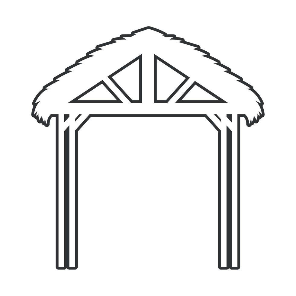 straw hut icon vector