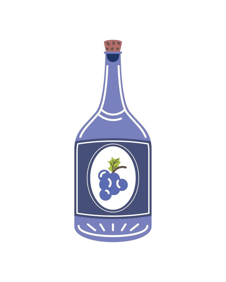 botella de vino bebida vector