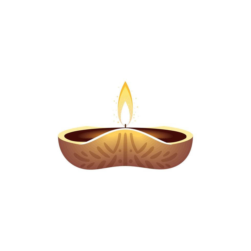 diwali diya light vector