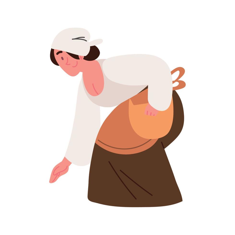peasant with basket vector
