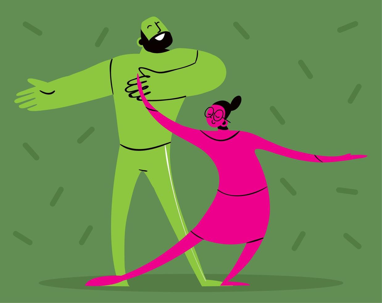 dancing happy couple vector
