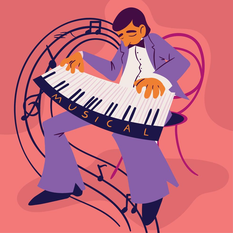 musician playing piano vector