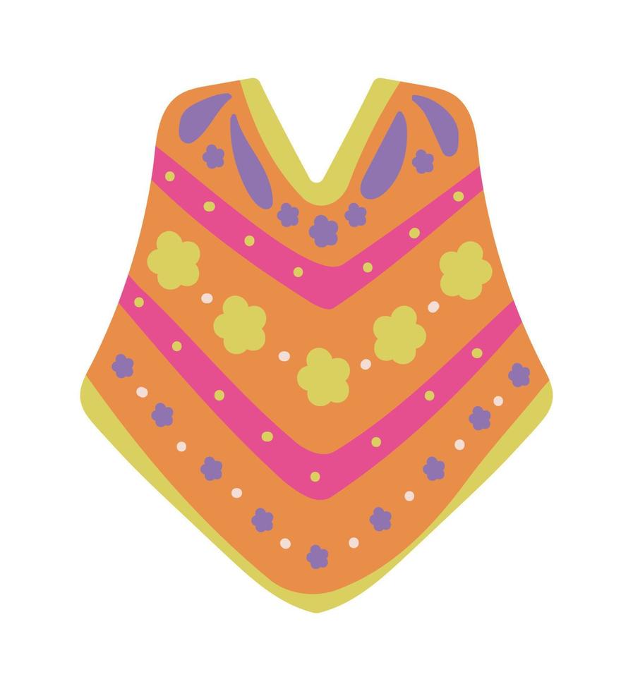 icono de poncho mexicano vector