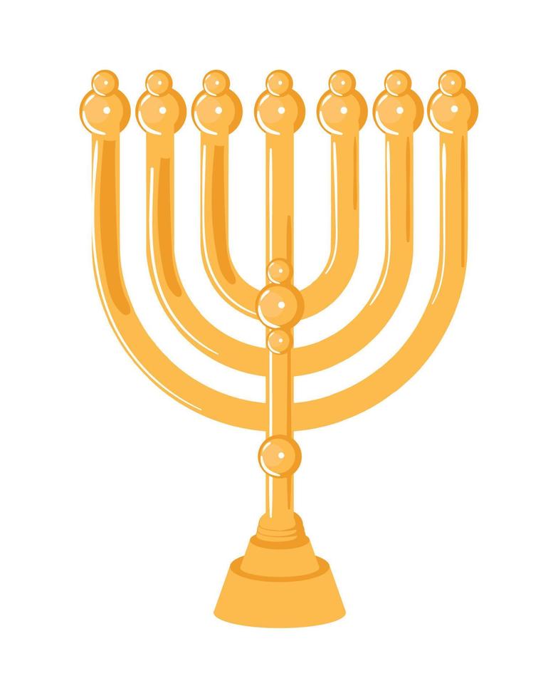 hanukkah gold menorah vector