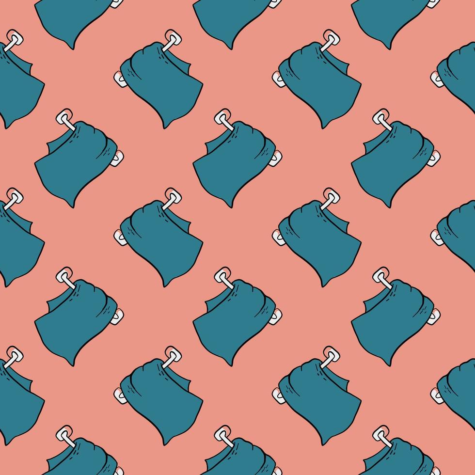 Blue towel ,seamless pattern on white background. vector