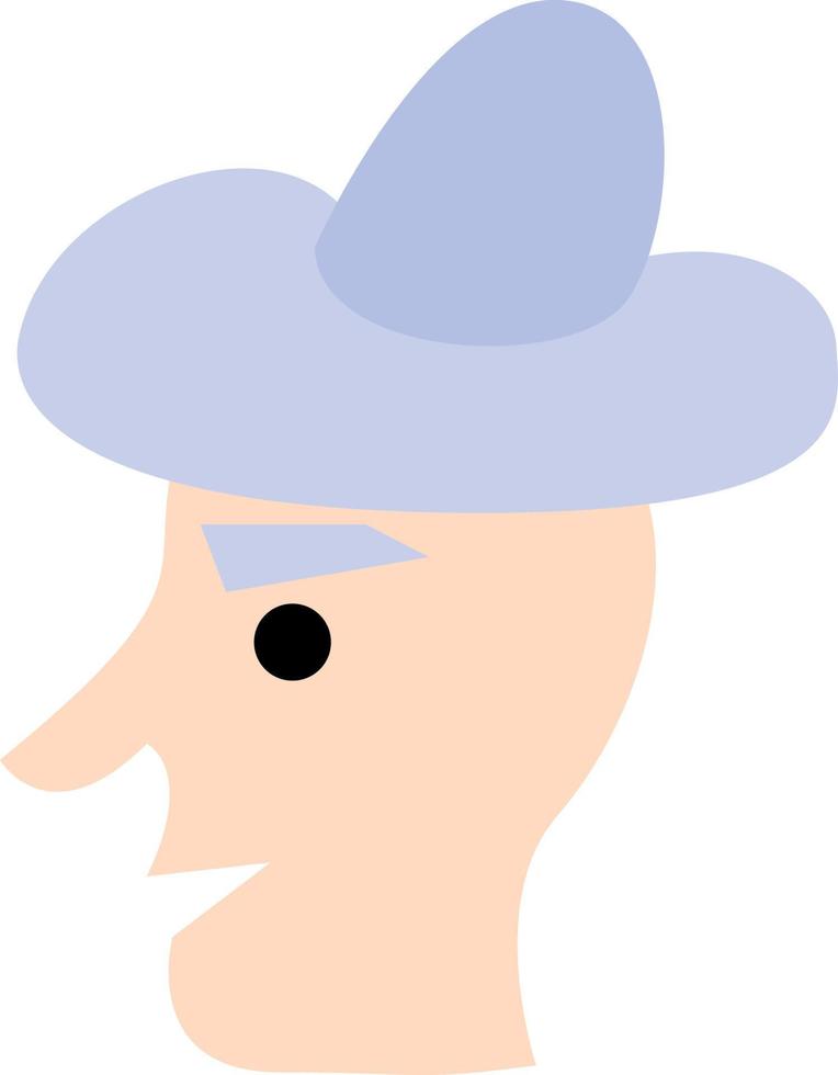 Man with purple hat, illustration, vector, on a white background. vector