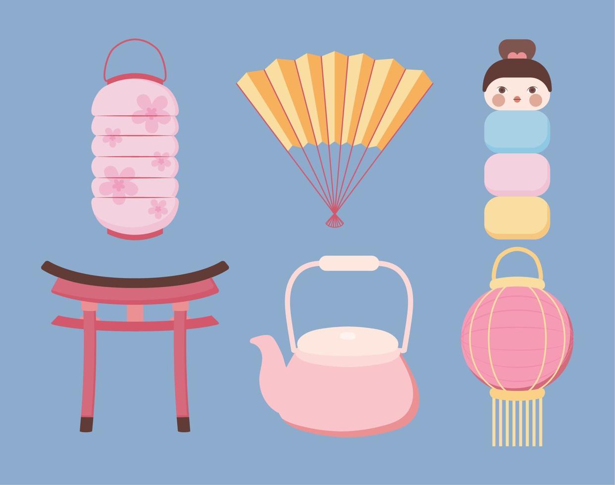 set of Japanese Culture vector
