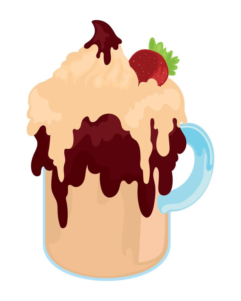 milkshake and strawberry vector