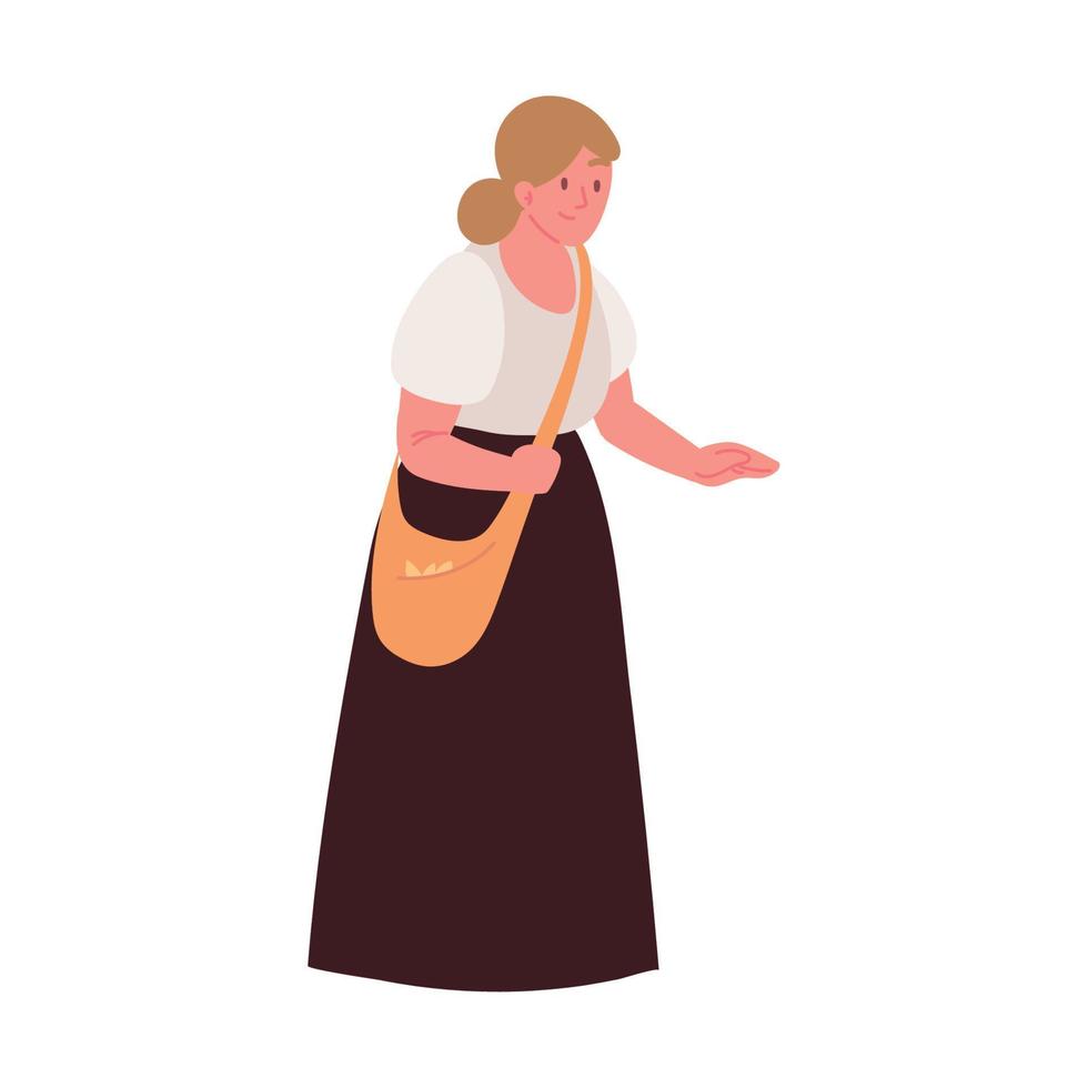 personaje de mujer campesina vector