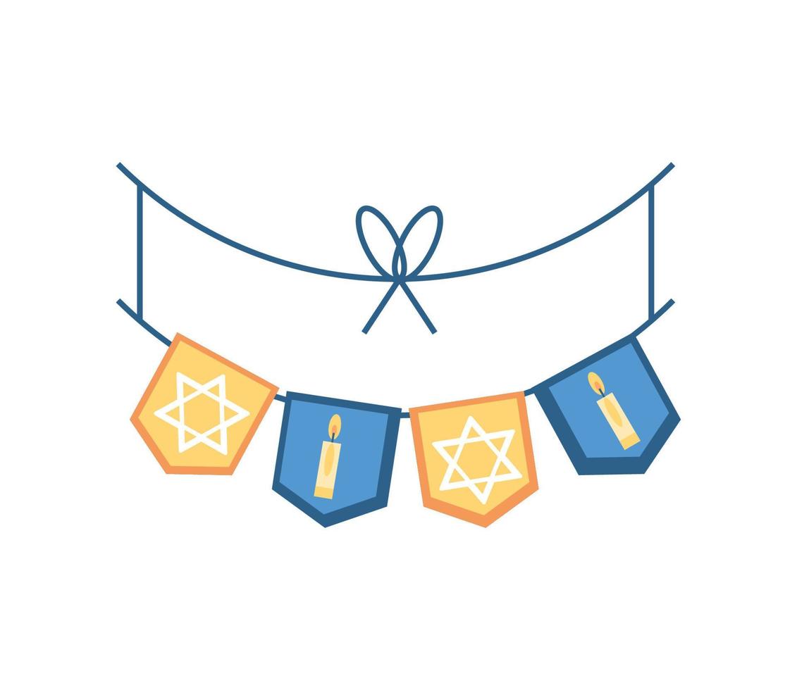 garland decoration hanukkah vector