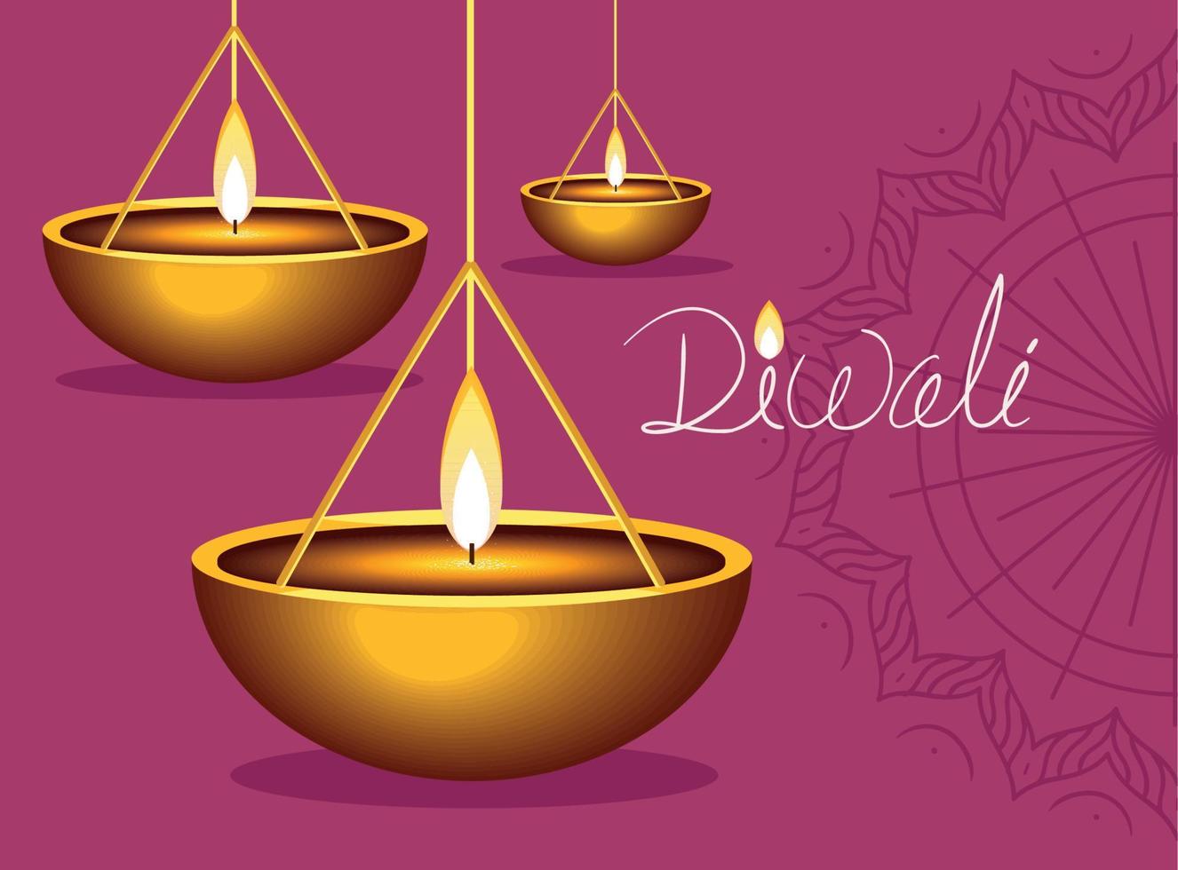 Diwali festive lights vector