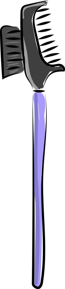 Purple brush for eyelashes, illustration, vector on white background.