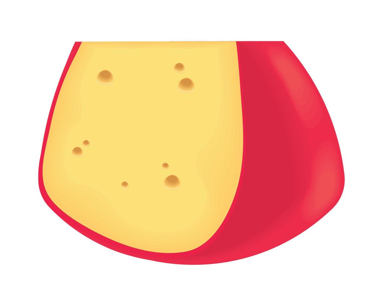 rebanada de queso holandés realista vector