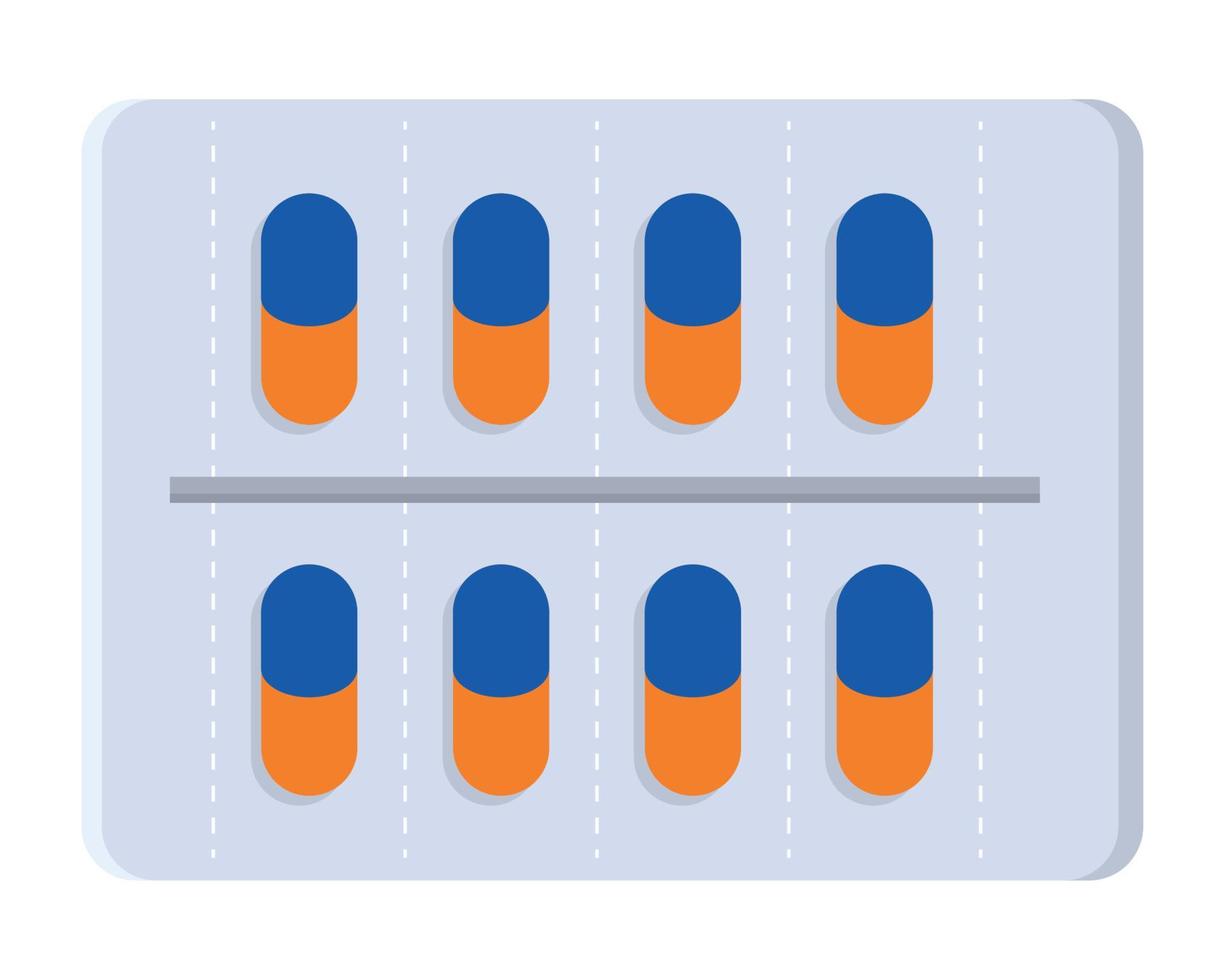 medicine capsules pack vector