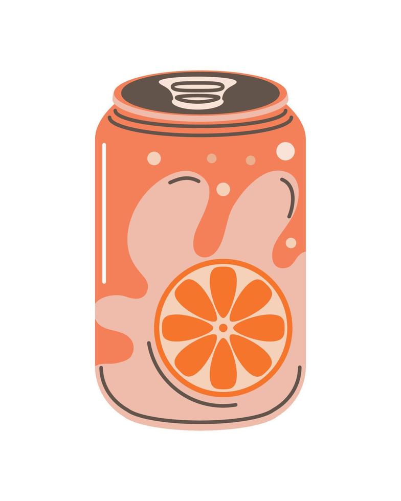 orange soda can beverage vector