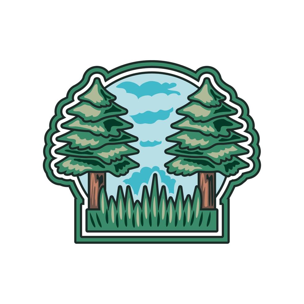 forest adventure badge vector