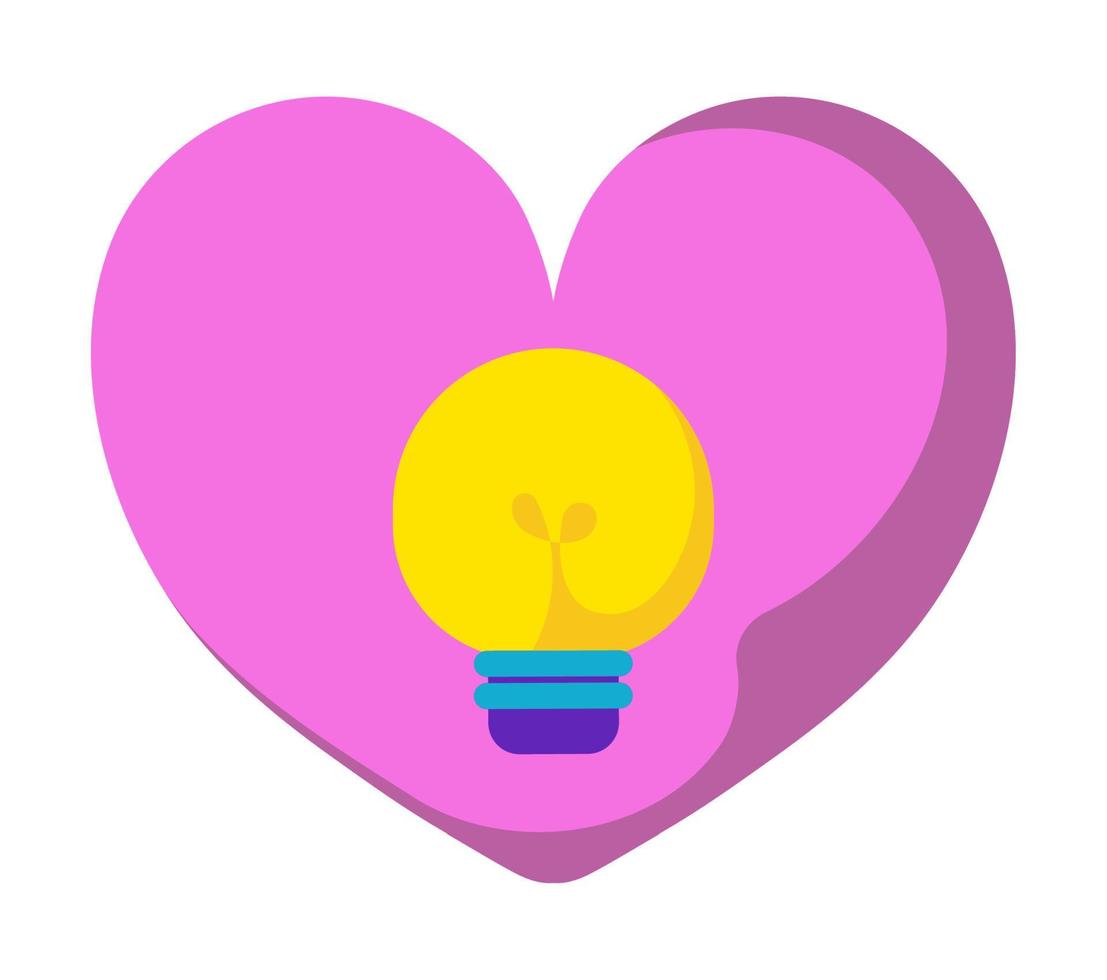 heart and idea vector