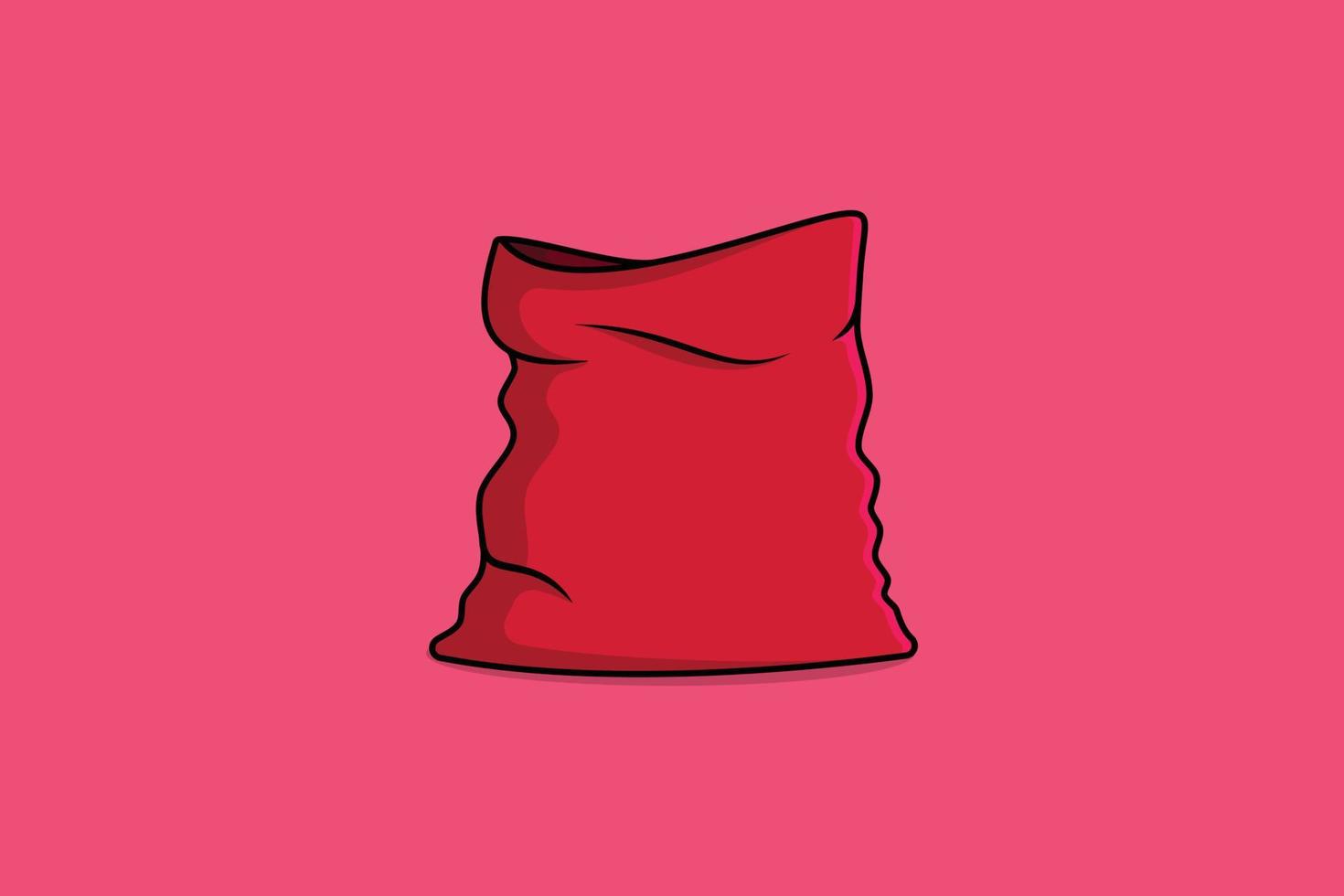 ilustración de icono de vector de bolsa roja de santa claus. concepto de diseño de icono de objetos de vacaciones. bolsa de navidad, celebración de navidad, regalos de navidad, celebración de año nuevo, regalos sorpresa, bolsa de santa.