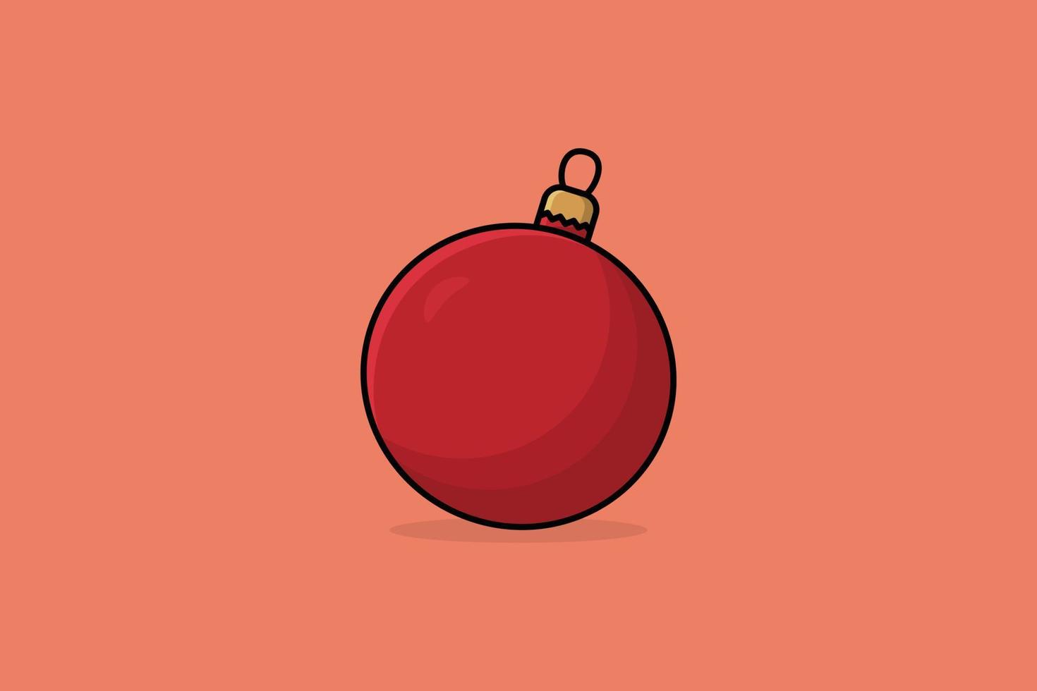 Christmas ball vector icon illustration. Food nature icon design concept. Red color round fruit logo design.