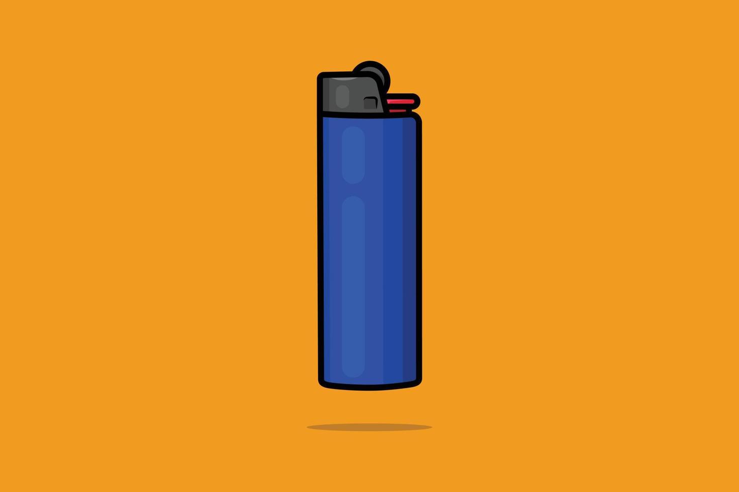 ilustración de icono de vector de encendedor de gas. concepto de diseño de objeto de símbolo. encendedor de bolsillo, seguridad infantil, hábito poco saludable, objeto peligroso, encendedor humeante, encendedor ardiente.