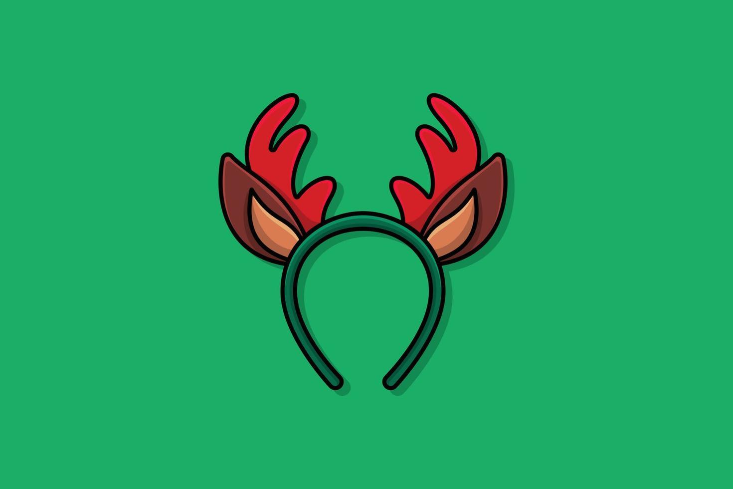 Christmas reindeer headband vector icon illustration. Winter holiday icon design concept. Hair accessories, Winter festival, Christmas decoration, Christmas festive, Festival celebration, Holiday.