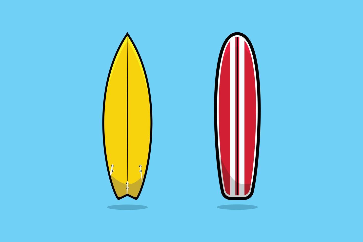 ilustración de icono de vector de tabla de surf. deporte de playa de verano, concepto de diseño de icono de vacaciones. objetos de natación, viajes de surf, viajes por mar, deportes de playa, objetos de verano.