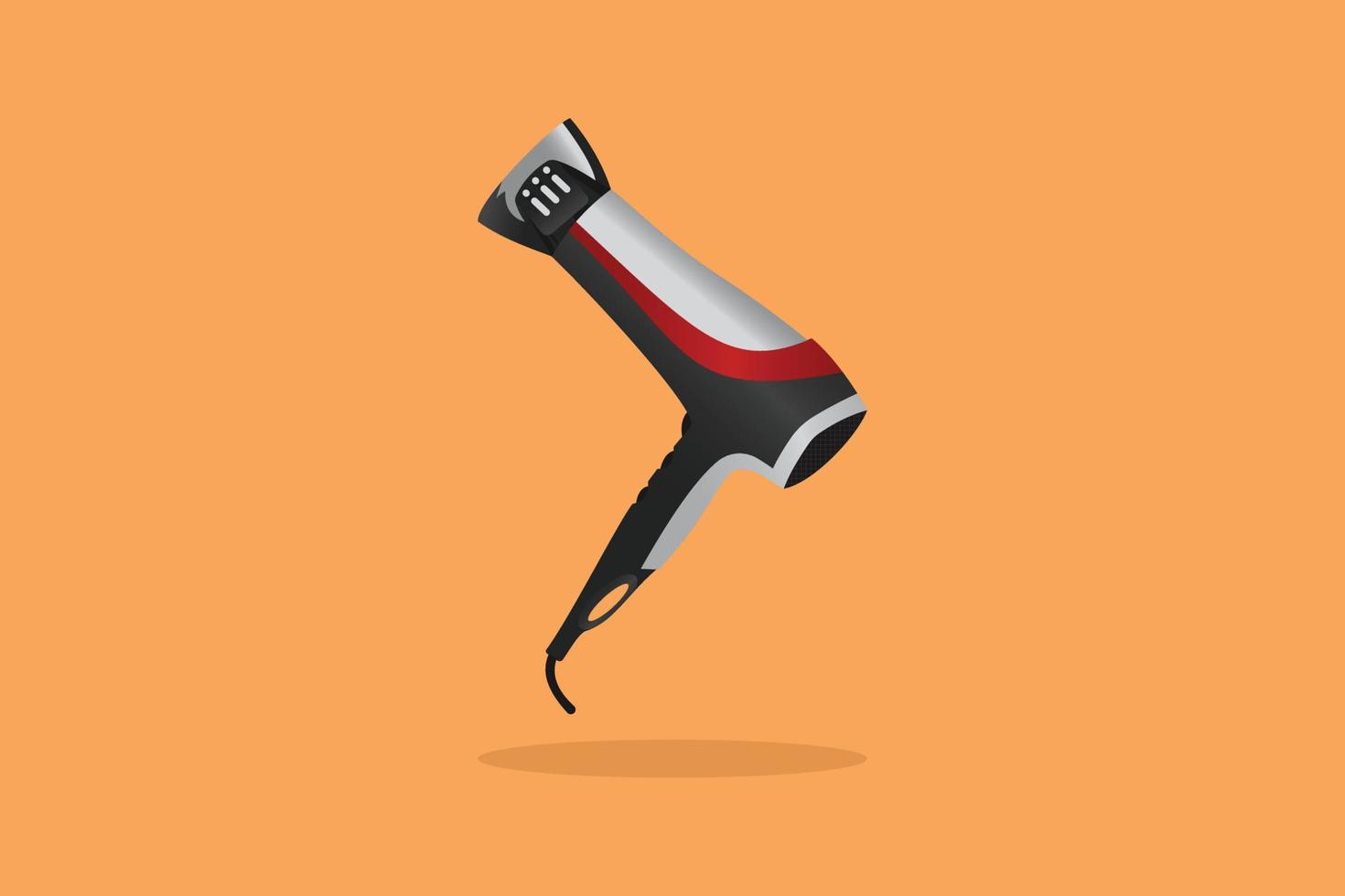 Colorful Hair Dryer machine vector icon illustration. Barber shop tools icon design concept. Blow dryer, Hair care, Hair dresser tools, Electronic machine, Shop equipment, Beauty and fashion, Saloon.