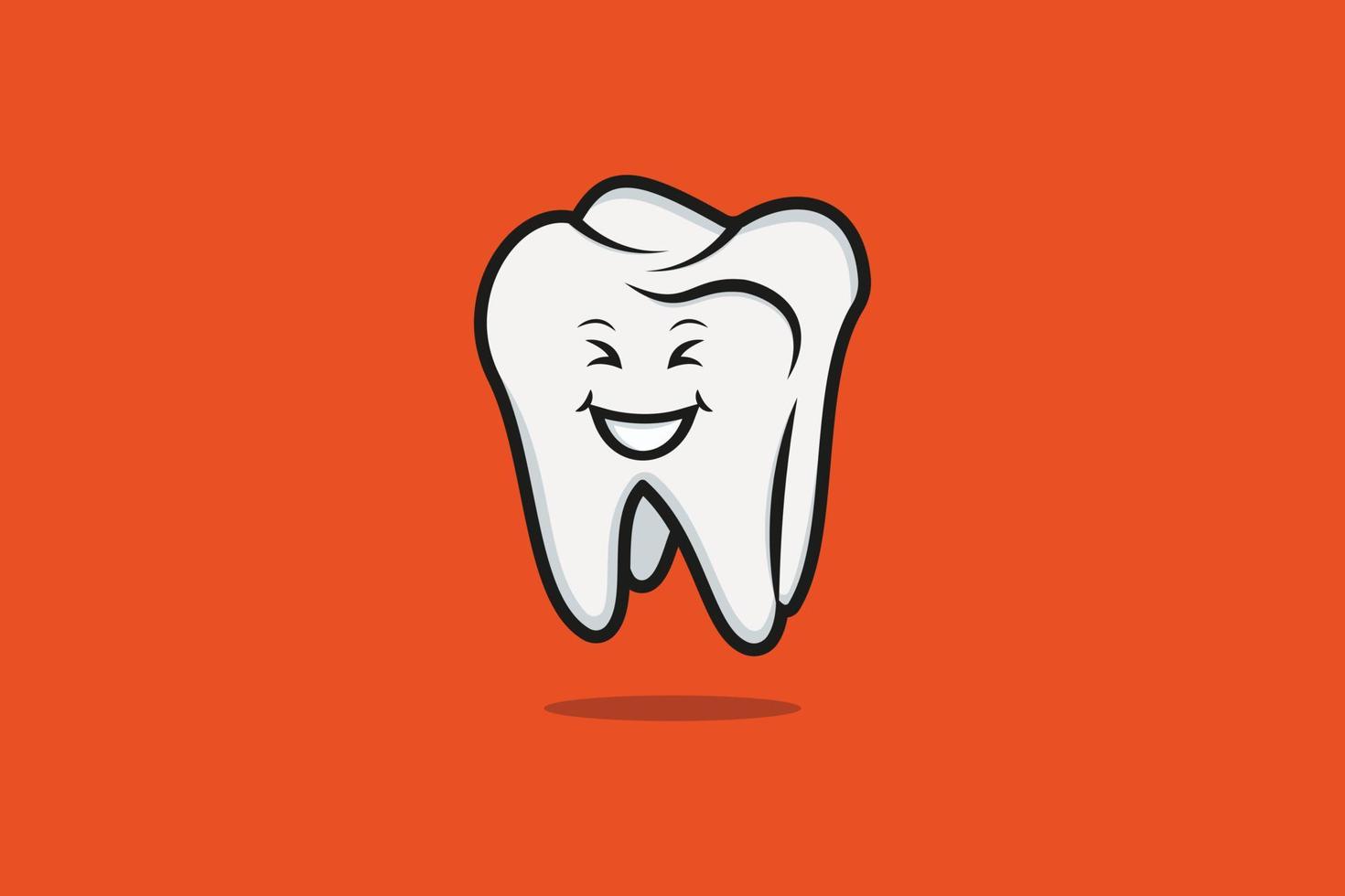 Cute Tooth cartoon character vector icon illustration. Healthcare and medical objects icon design concept. Healthy teeth smiling vector.