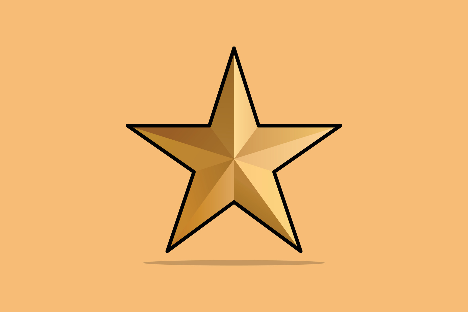 Gold Star vector icon illustration. Star icon design concept. Star ...