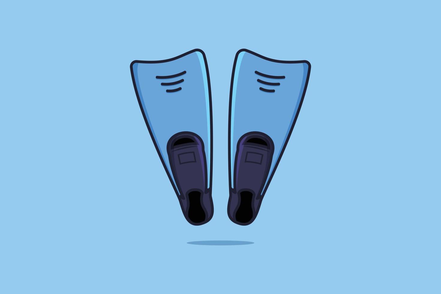 Diving Flippers vector icon illustration. Swimming objects icon design concept. Men swimming shoes, Swimming equipment, Fast swim, Footwear object, Fins for diving, Diving flippers.
