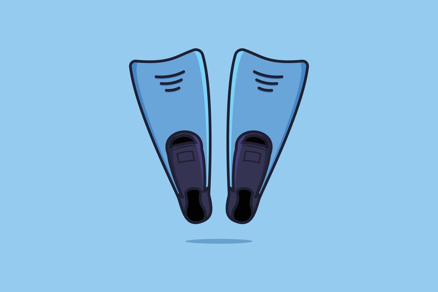 Diving Flippers vector icon illustration. Swimming objects icon design concept. Men swimming shoes, Swimming equipment, Fast swim, Footwear object, Fins for diving, Diving flippers.