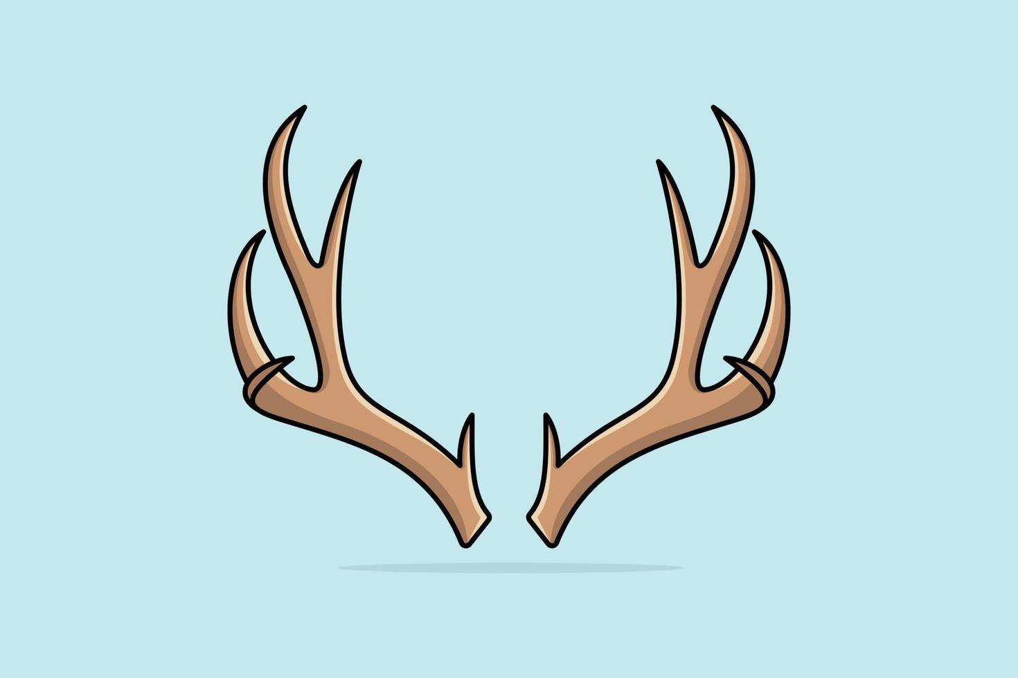 Deer Antler Horn vector icon illustration. Animal objects icon design concept. Animal nature, Wildlife animals, Head antler, hunted deer, Antler icon, Sign and symbol, Deer beauty.