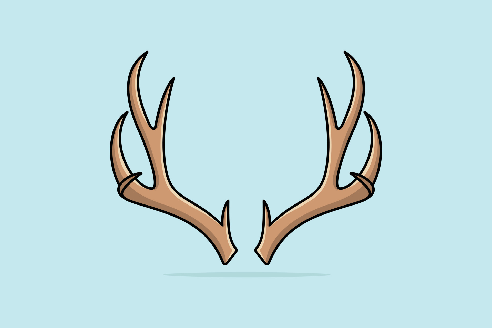 Deer Antler Horn vector icon illustration. Animal objects icon