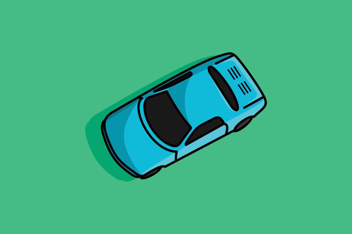 Ilustración de icono de vector de vista superior de coche azul deportivo. concepto de diseño de icono de transporte de vehículos. coche deportivo, icono vectorial, coche de carreras, coche automotor, reparación de vehículos, estilo de vida, vida de lujo.