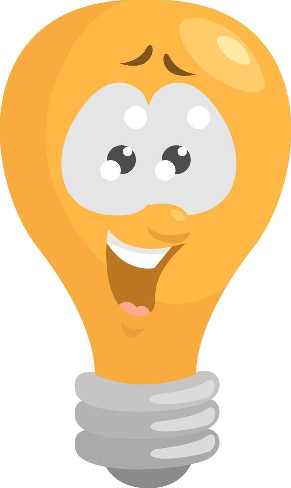 Lightbulb with a face ,illustration,vector on white background vector