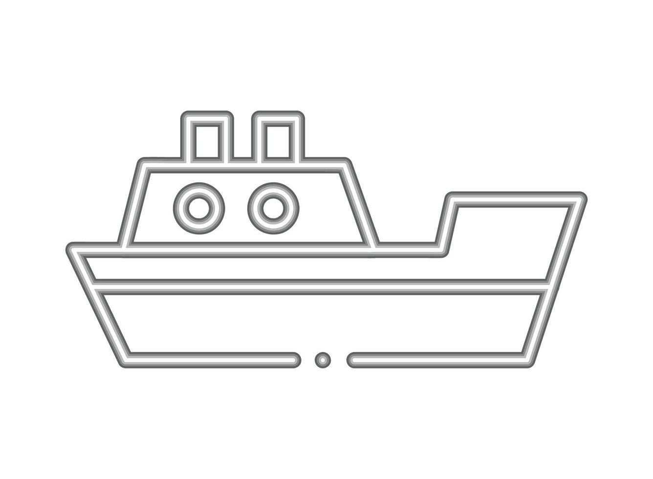 cruise boat neon transport vector