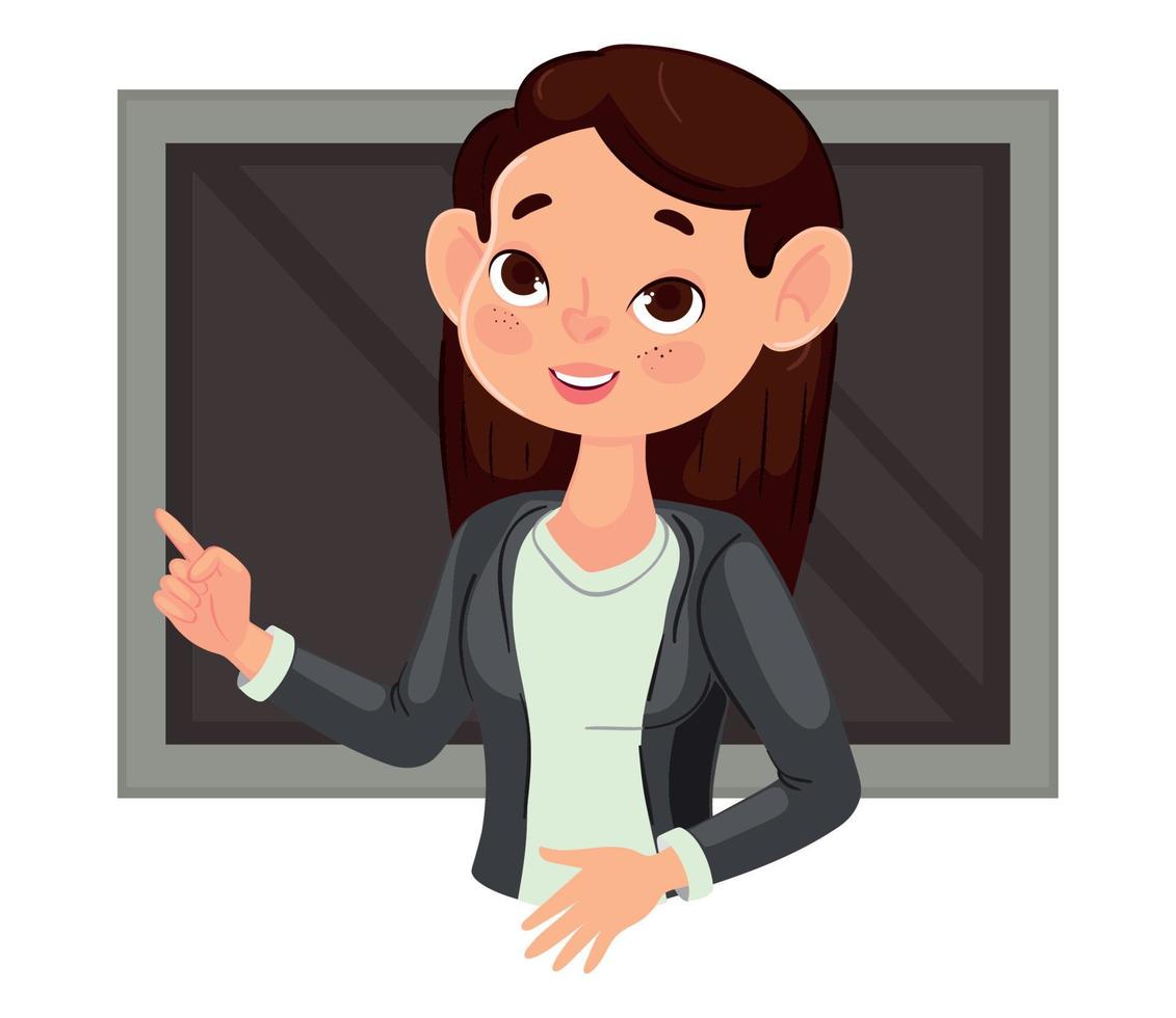 teacher woman and class board vector